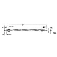 24 Inch (in) Length Straight End Stainless Steel Fiber Optic Cable (111-000-0030)