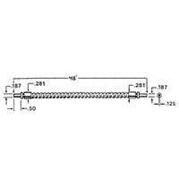 48 Inch (in) Length Straight End Stainless Steel Fiber Optic Cable (111-000-0032)