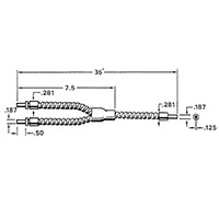 36 Inch (in) Length Straight End Stainless Steel Dual Reflective Fiber Optic Cable (111-000-0037)