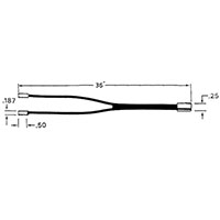 36 Inch (in) Length Straight End Plastic Dual Reflective Fiber Optic Cable (111-000-0061)